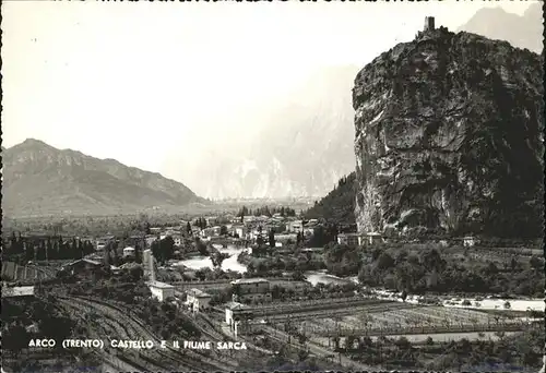 Arco Trentino Castello e il Fiume Sarca Kat. Italien