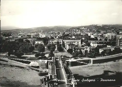 Verona Italia Ponte Scaligero Panorama Kat. 