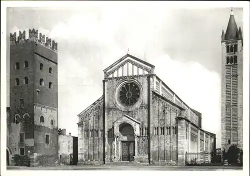 Verona Italia Basilica di S Zeno Maggiore Facciata Kat. 