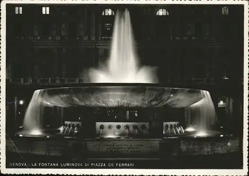 Genova Liguria La Fontana Luminosa di Piazza de Ferrari Kat. Genova