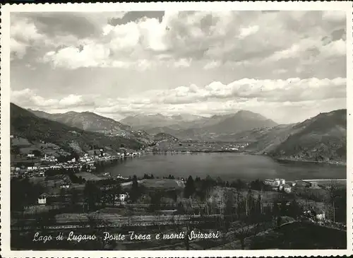 Lago di Lugano Ponte Tresa e monti Svizzeri Kat. Italien