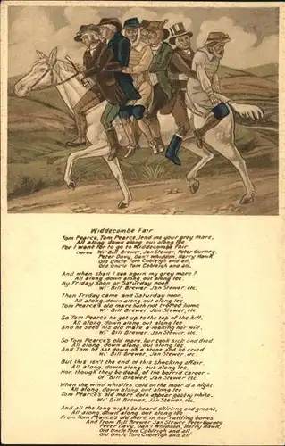Widecombe in the Moor Fair Gedicht Pferd Humor Kat. United Kingdom