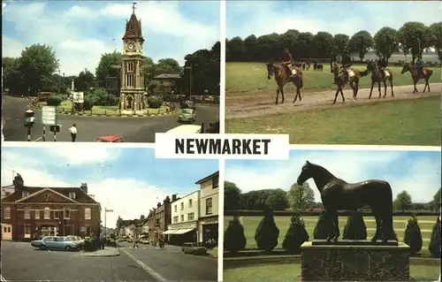 Newmarket clock Tower Monring Training Rutland Arms Hotel Kat. Suffolk Coastal