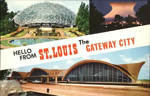 St Louis Missouri The Gateway City Arch Jefferson Memorial Planetarium Climatron Airport Terminal Building Kat. 