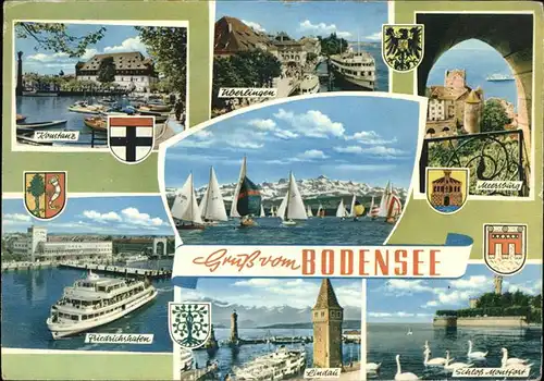 Konstanz Bodensee mit weiteren Staedten am Bodensee Kat. Konstanz