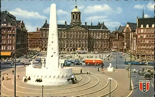 Amsterdam Niederlande Dam mit koenigl.Schloss u.National Denkmal Kat. Amsterdam