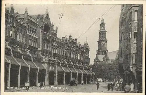 Amsterdam Niederlande Raadhuisstraat Westertoren Kat. Amsterdam