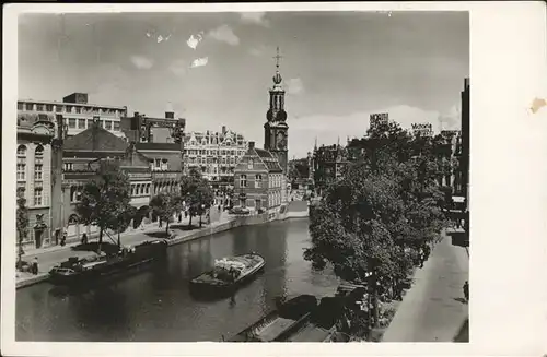 Amsterdam Niederlande Singel met Munttoren Kat. Amsterdam