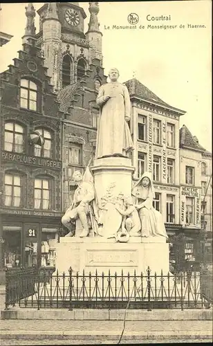 Courtrai Flandre Le Monument de Monseigneur de Haerne Kat. Kortrijk
