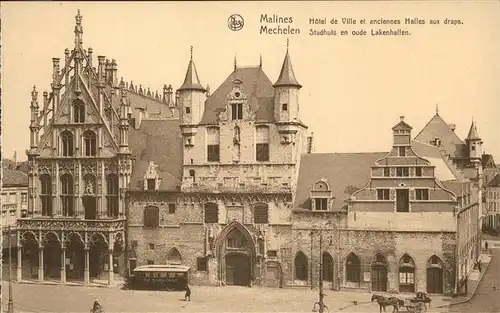 Malines Mechelen Flandre Stadhuis en oude Lakenhallen Kat. Mechelen