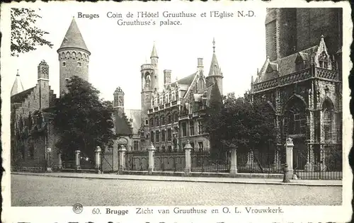 Bruges Flandre Coin de l`Hotel Gruuthuse et l`Eglise Kat. 