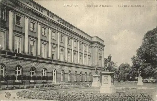 Bruessel Bruxelles Palais des Academies Le Parc et la Statues Kat. 