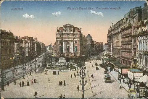 Bruessel Bruxelles Place de Brouckere et Monument Anspach Kat. 