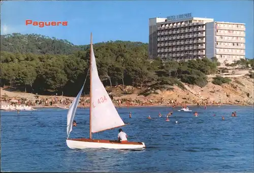 Paguera Mallorca Islas Baleares Hotel Lido Park Strand Segelboot Kat. Calvia