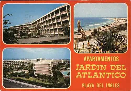 Playa del Ingles Gran Canaria Apartamentos Jardin del Atlantico Strand Kat. San Bartolome de Tirajana