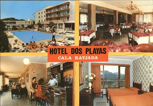 Cala Ratjada Mallorca Hotel Dos Playas Swimming Pool Restaurant Bar Kat. Spanien
