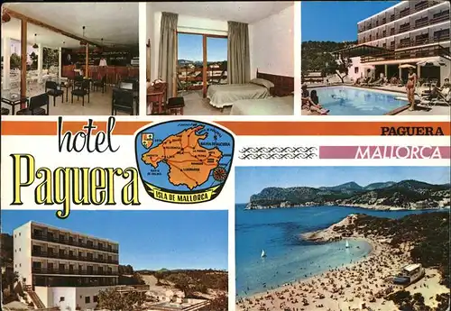 Paguera Mallorca Islas Baleares Hotel Paquera Swimming Pool Playa uebersichtskarte Isla de Mallorca Kat. Calvia