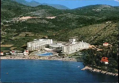 Cavtat Dalmatien Hotel Albatros Strand Fliegeraufnahme Kat. Kroatien