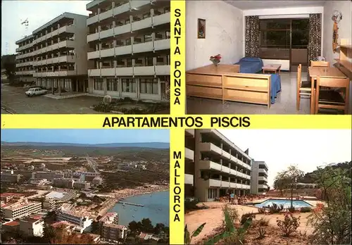 Santa Ponsa Mallorca Islas Baleares Hotel Apartamentos Piscis Piscina Playa Kat. Calvia
