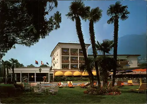 Ascona TI Hotel Delta Schwimmbad Liegewiese / Ascona /Bz. Locarno