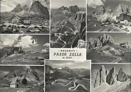 Passo Sella Sellerjoch Pass Strasse Berggasthaus Restaurant Dolomiten Kat. Italien