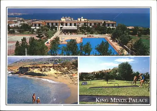 Hersonissos Limenas Chersonisou Hotel King Minos Palace Swimming Pool Strand Minigolf Panorama mit Meerblick Kat. Insel Kreta