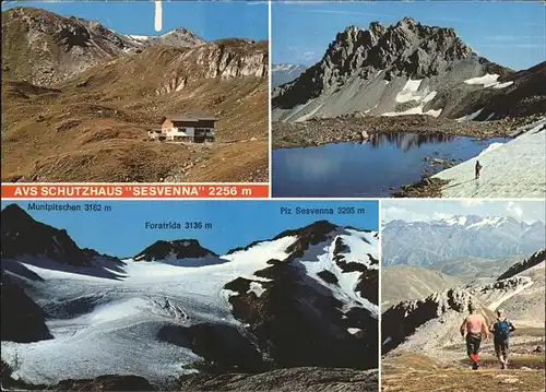 Schlinig Mals Suedtirol AVS Schutzhaus Sesvenna Bergsee Gletscher Kat. Mals Vinschgau