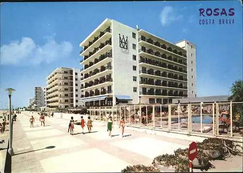 Rosas Costa Brava Cataluna Hotel Paseo Maritimo Promenade am Meer Kat. Alt Emporda