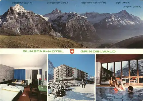 Grindelwald Sunstar Hotel Wappen Hallenbad Eiger Jungfrau Kat. Grindelwald