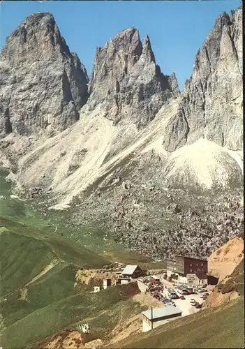Dolomiten Passo Sella Sellajoch Hotel Maria Flora Langkofel Kat. Italien