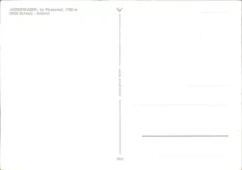 Schnals Bozen Suedtirol Vorderkaser Pfossental Kat. Bozen Suedtirol