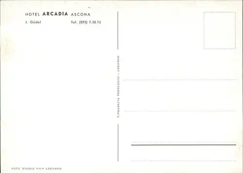Ascona TI Hotel Arcadia / Ascona /Bz. Locarno