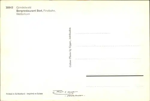 Grindelwald Bergrestaurant Bort Firstbahn Wetterhorn Kat. Grindelwald