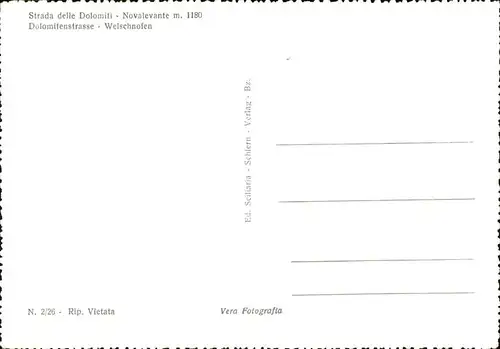 Welschnofen Suedtirol Veduta panoramica Strada delle Dolomiti Dolomitenstrasse Kat. 