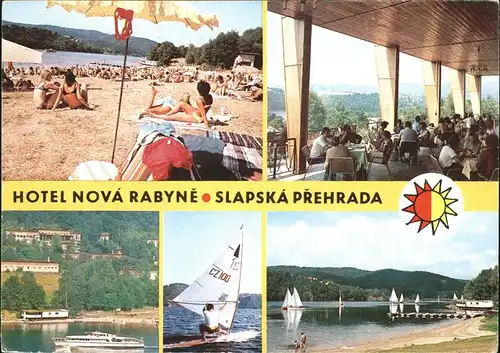 Nova Rabyne Hotel Nova Terrasse Slapska Prehrada Talsperrre Badestrand Segelboot Windsurfing Wassersport Kat. Rabyne Tschechien