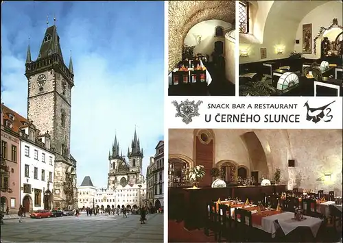 Praha Prahy Prague Snack Bar Restaurant Cerneho Slunce Rathaus Kat. Praha