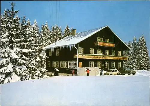 Abertamy Svycarska bouda Plesivce Schweizer Baude am Plessberg Krusne Hory Erzgebirge Wintersportplatz Kat. Tschechische Republik