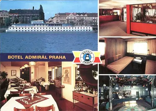 Praha Prahy Prague Botel Admiral Moldau Schiffshotel Restaurant Kat. Praha