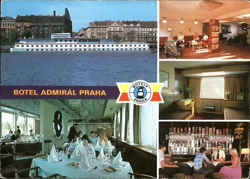 Praha Prahy Prague Botel Admiral Schiffshotel Restaurant Moldau Kat. Praha