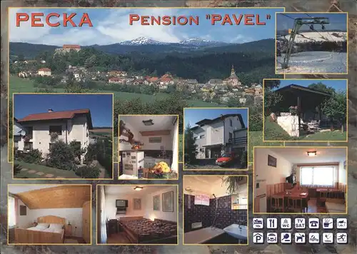 Pecka Gesamtansicht Burg Pension Pavel Skilift Kat. Tschechische Republik