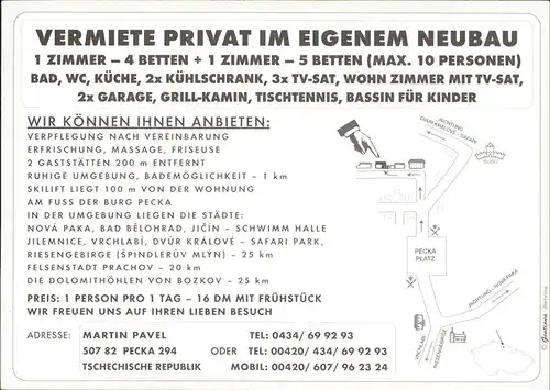 Pecka Gesamtansicht Burg Pension Pavel Skilift Kat. Tschechische Republik