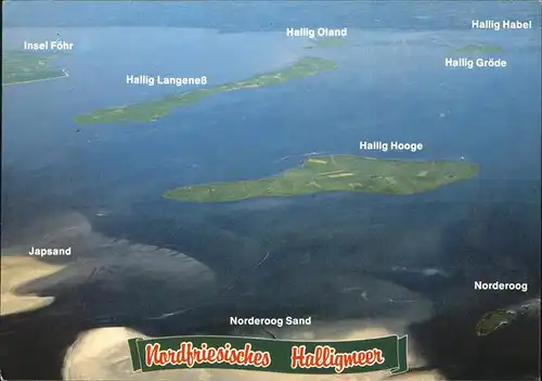 Nordfriesland Nordfriesisches Halligmeer mit den Halligen Fliegeraufnahme