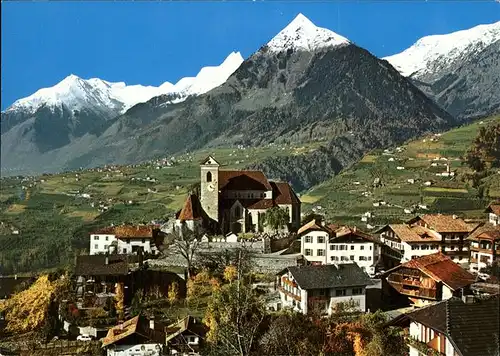 Schenna Meran mit Texelgruppe Panorama / Italien /Bozen