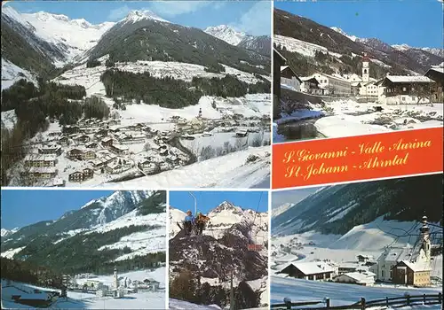 St Johann Ahrntal Panorama Kirche Skilift Fliegeraufnahme Kat. Italien