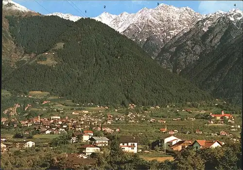 Dorf Tirol mit Mutkopf Spitzhorn Hochwart Hahnenkamm  Kat. Italien