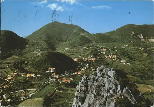 Colli Euganei Panorama verso Teolo da Rocca Pendice Kat. Italien