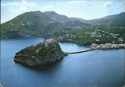 Ischia Castello e colline di Campagnano dall aereo Kat. Insel Golfo di Napoli