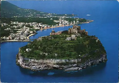 Ischia Panorama e Castello Aragonese Kat. Insel Golfo di Napoli