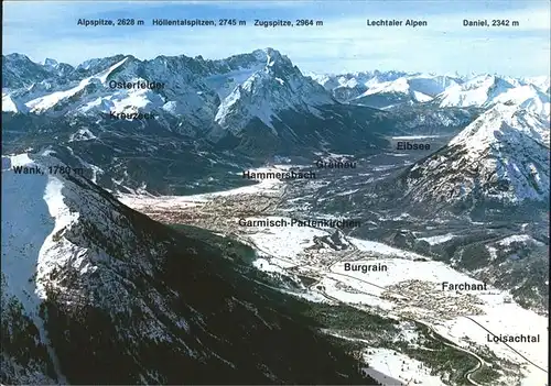 Loisachtal und Umgebung Panoramakarte Kat. Murnau a.Staffelsee