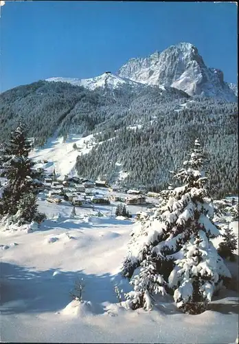 Wolkenstein Groeden Panorama mit Langkofel Dolomiten Kat. Groeden Tirol